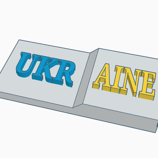 Ukraine soutien porte clés badge 3D print model - Mito3D