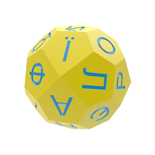 ukrainian alphabet d32 polyhedral die dice polyhedron polyhedra 3d print model - Mito3D