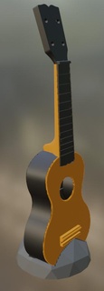 ukulele pequeno violão ficar pé cabine freecad instrumento música descansar 3d print model - Mito3D