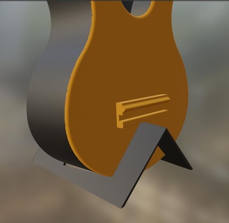 ukulele pequeno violão ficar pé cabine freecad instrumento música descansar 3d print model - Mito3D