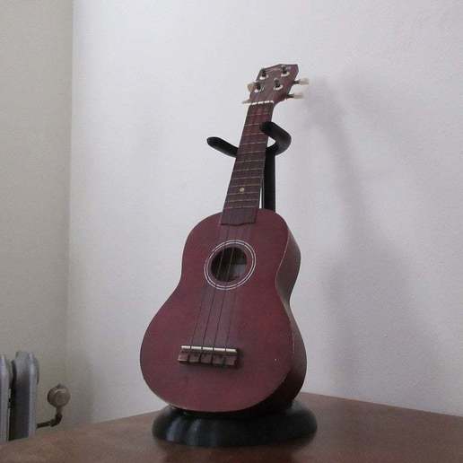 ukulele stand freecad instrument music rest 3D print model - Mito3D