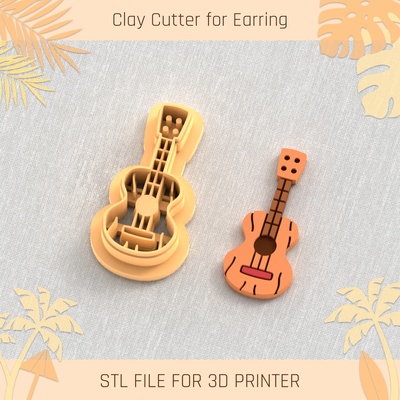 ukulele summer clay cutter tools earring turtle beach shell 3d print model - Mito3D