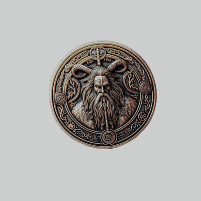 ullr mythology god medallion art norse locket thor odin pendant 3d print model - Mito3D