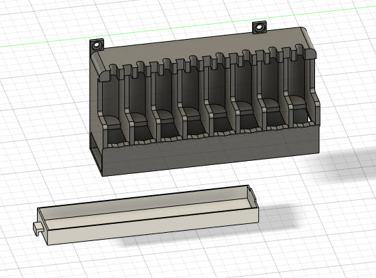 ultimaker s5 s3 extrusora caixa armazenamento sortimo suporte 3D print model - Mito3D