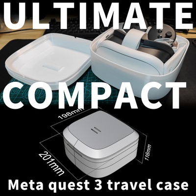 ultimate compact meta quest 3 travel case update vr quest3 3d print model - Mito3D