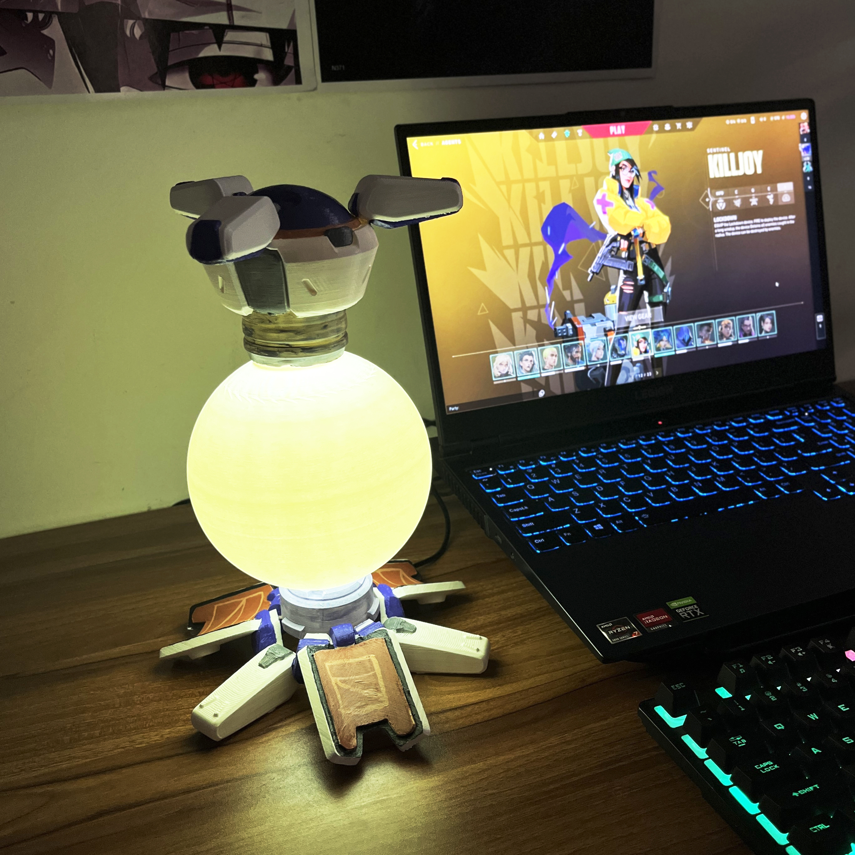 ultimate killjoy lockdown desk lamp valorant game kj ult collectible valo 3D print model - Mito3D