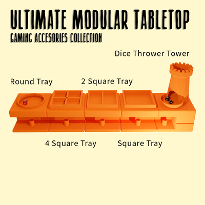 ultimate modular tabletop gaming accessories collection 3d models gamers customizable game setup card holders dice trays miniature stands organization enhancements durable 3d print model - Mito3D