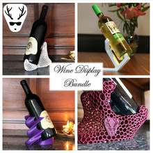 ultimate wine display bundle home minimalistic voronoi no support bottle sculpture art 3d print model - Mito3D