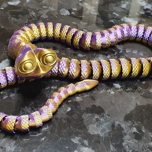 ultra carina serpente articolato 75cm flessibile print in place gioco giocattolo animale fantasia rettile 3D print model - Mito3D