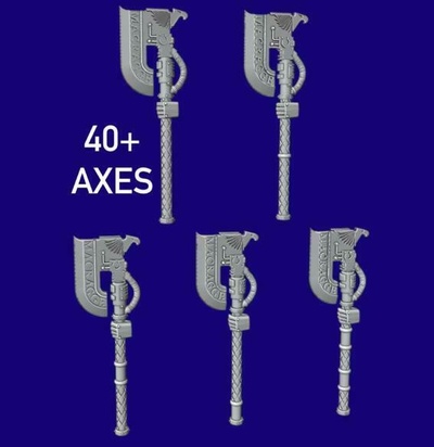 ultra executioners axe war hammer miniatures legions power spacemarine chapters weapons melee tabletop wargaming 28mm adeptusastartes heresy roman ultramarine 3d print model - Mito3D