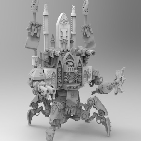 ultra curieux super pieux méga peu craintif d'arachnides jeu jouet warhammer 40k le robot karamazov inquisiteur hérétique dreadnought crawler 3D print model - Mito3D