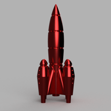 ultrared Rakete fallout inspiriert gadget video-Spiele video-Spiel retro-futuristisch red rocket post-apokalyptisch futuristisch 4 50er-Jahre In den 1950er Jahren 3d print model - Mito3D