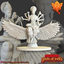uluka carrying lakshmi - mindfulness prosperity indian god hindu india owl goddess beautiful 3d print model - Mito3D