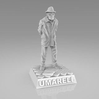 umarell - base included 150mm sculpture statue figure design laptop tablet pc technology gadgets office decor computer equipment miniatures memes art man body 3d print model - Mito3D