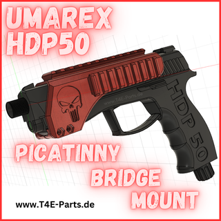 umarex hdp50 Picatinny Brücke montieren hdr50 Bodykit Gewehr Kit Tuning cal 50 Schiene Paintball t4e Heimverteidigung 3d print model - Mito3D