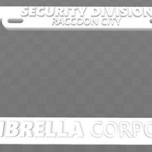 umbrella corporation - division de la sécurité raccoon city, cadre plaque d'immatriculation resident evil art signes logos corp 3d print model - Mito3D