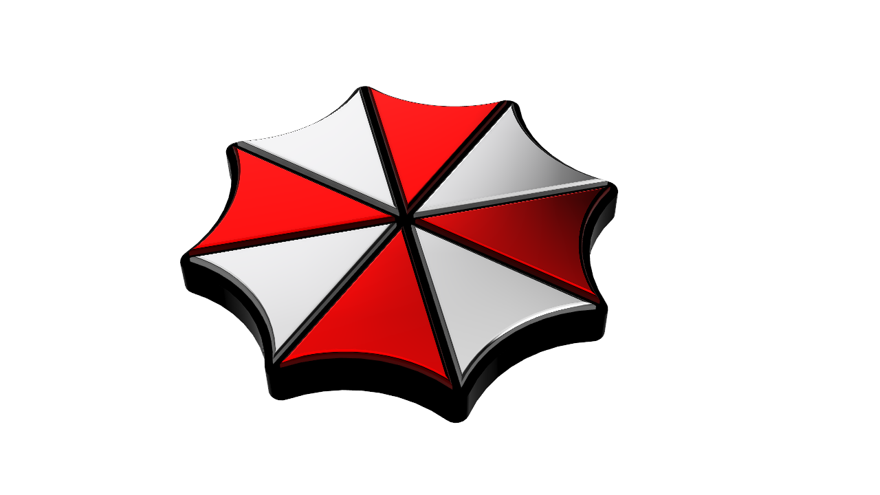 umbrella corporation logo easy print art zombies resident evil games terror raccoon city wesker virus capcom 3D print model - Mito3D