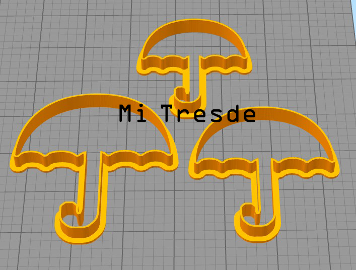 umbrella cutter-umbrella cutter cutting cookie rain cookies polymers mass clay 3D print model - Mito3D
