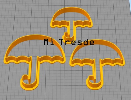 umbrella cutter-umbrella cutter cutting cookie rain cookies polymers mass clay 3d print model - Mito3D
