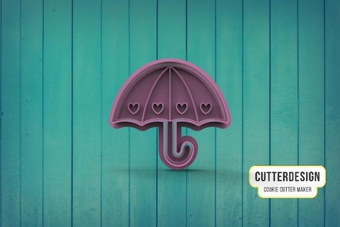 umbrella mini cookie cutter m1 cookies cake decoration baby shower clouds cloud rain love rainbow blessing 3d print model - Mito3D