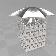 umbrella scream cube art sculptures 3d print model - Mito3D