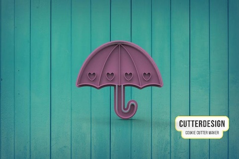 umbrella cookie cutter m1 cookies cake decoration baby shower clouds cloud rain love rainbow blessing 3d print model - Mito3D