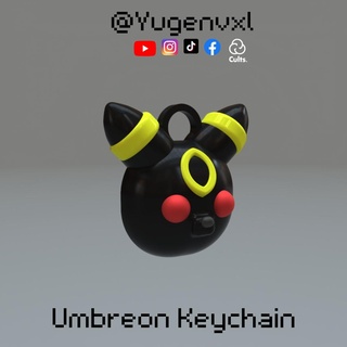 umbreon keychain figure pokemon eevee character kawaii cute art eeveelution 3d print model - Mito3D