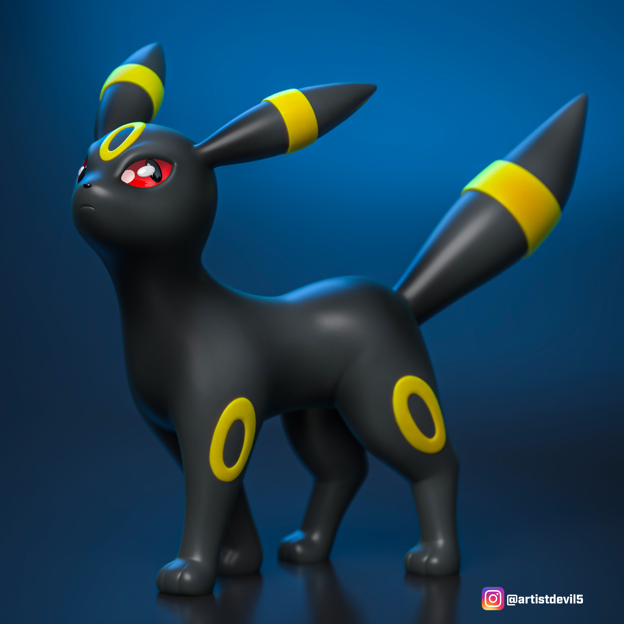 umbreon pokemon pokemongo pokemons eevee vaporeon jolteon flareon espeon leafeon galceon sylveon pikachu 3D print model - Mito3D
