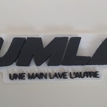 umla logo hand washes plate brand rap alpha wann decoration collection signs 3d print model - Mito3D
