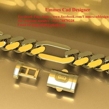 ummes cad Designer Schmuck kubanisch Verknüpfung Kette 3d print model - Mito3D