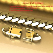 ummes cad designer jewelry cuban link chain 3d print model - Mito3D