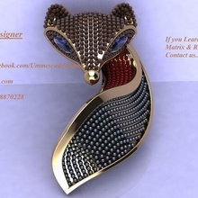 ummes cad designer jewelry fox pentand 3d print model - Mito3D