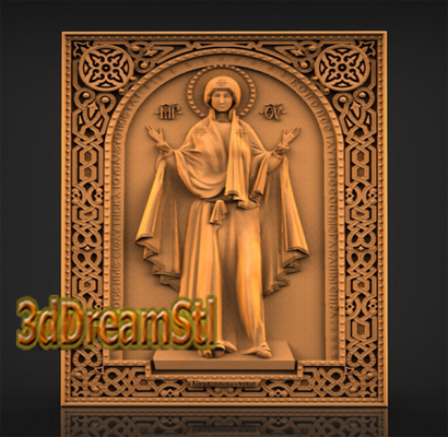 unbreakable wall of mother god stl model cnc router engraver artcam aspire files wood art decor art 3d relief carving 3d print model - Mito3D