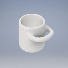 desconfortável caneca de café a casa taça o mordaça 3d print model - Mito3D