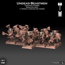 undead beastmen chain mail axemen 3d print model - Mito3D