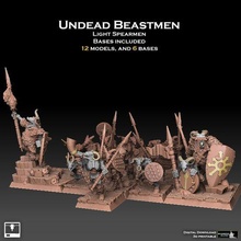 undead beastmen light spearmen 3d print model - Mito3D