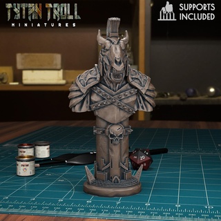 undead chess knight pre-supported Game queen miniatures dnd presupported fantasy minis tytantroll sets 3d print model - Mito3D