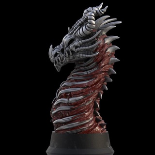 undead dragon bust pre-supported dragon bust  3d print model - Mito3D