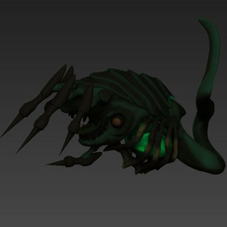 undead fish monster Game sea underwater beast horror sla dlp resin abomination 3d print model - Mito3D