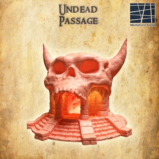 undead passage entrence 28 mm tabletop terrain skull rpg dnd gate medieval supportfree old stone underground structure playable interior modular 28mm 25mm 15mm wargame 3d print model - Mito3D