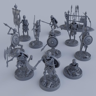 ölümsüz iskelet Ordu oyun savaş oyunlar arazi minyatür savunma manzara kafatasları 3d print model - Mito3D