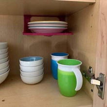 under-shelf dish caddy 190mm x 78mm home bathroom cabinet dishes ikea kids kitchen montessori organizer overshelf plate shelf toddler undershelf under dining 3d print model - Mito3D