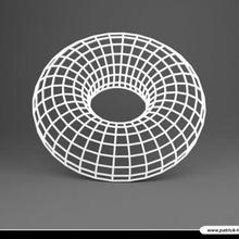 under glass 04 - trompe l'oeil tore home table decoration decor art plb holy patrick decorative household products coasters coaster beer bottle edible party drink torus 3d geometry illusion 3d print model - Mito3D