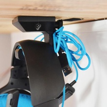 under-desk headphone hanger gadget headphones functional audio gaming office home decor 3d print model - Mito3D