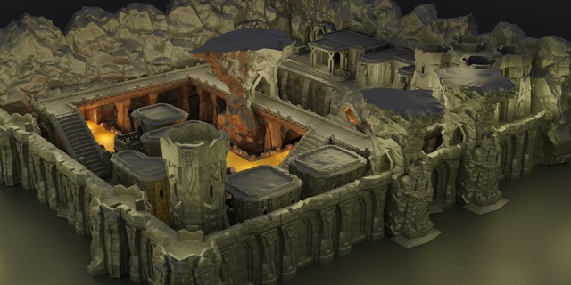 subterráneo enano asentamiento 28 mm mesa terreno rpg dnd casa medieval soporte libre antiguo Roca castillo estructura interpretable interior modular 28mm 25mm 15mm juego guerra 3d print model - Mito3D