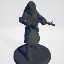 underhiver lady rifle game warhammer 40k necromunda underhive cyberpunk apocalyptic sci-fi 3d print model - Mito3D