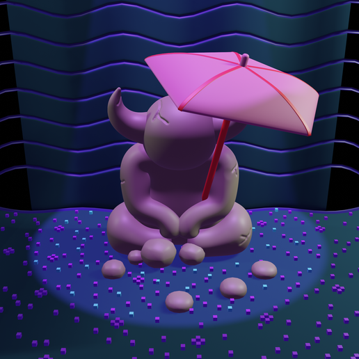 Debajo cuento paraguas estatua 3D print model - Mito3D