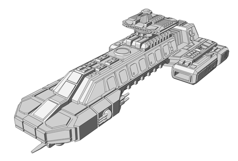 une columbia light cruiser united nations earth starmada full thrust 3d print model - Mito3D