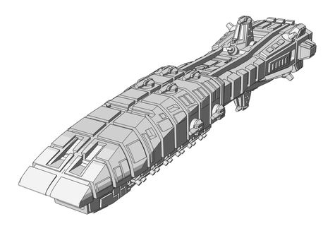 une leander heavy cruiser united nations earth starmada full thrust 3d print model - Mito3D