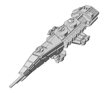 une narwhal heavy destroyer united nations earth une starmada full thrust  3d print model - Mito3D
